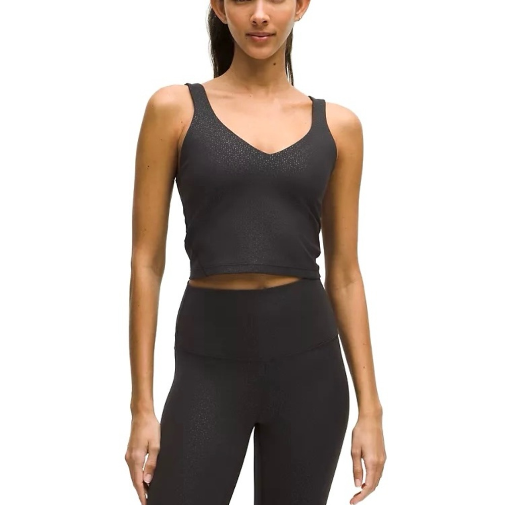 (A13) Lululemon Align Tank, Color: Lace Dot Emboss Black, Size 6, NWT